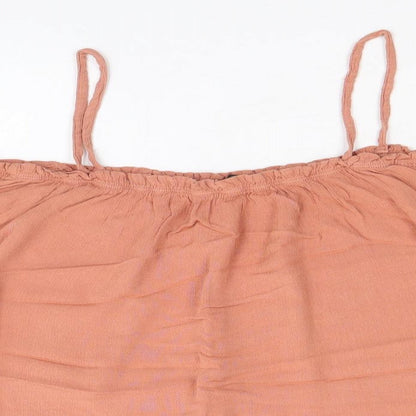 Womens UK Size 8 New Look Brown Basic Blouse