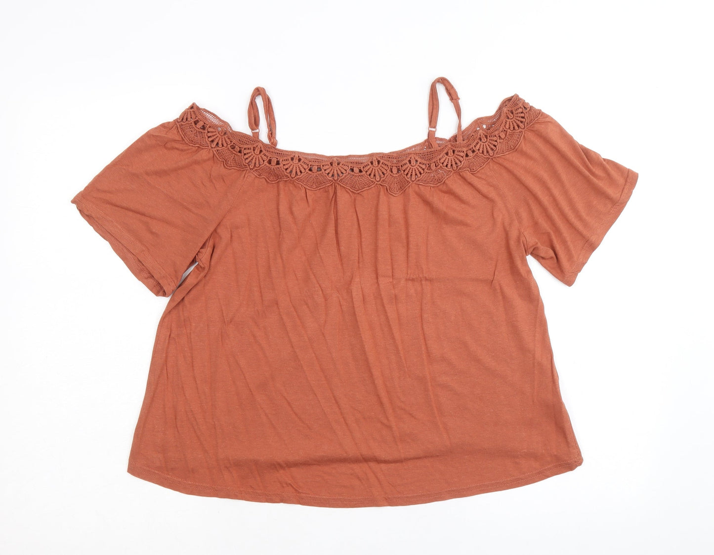 Womens UK Size 10 New Look Brown Basic Blouse