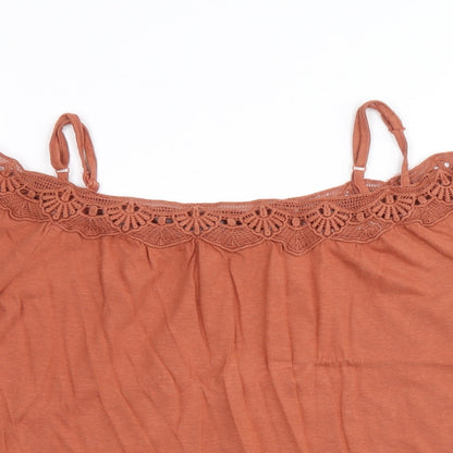 Womens UK Size 10 New Look Brown Basic Blouse