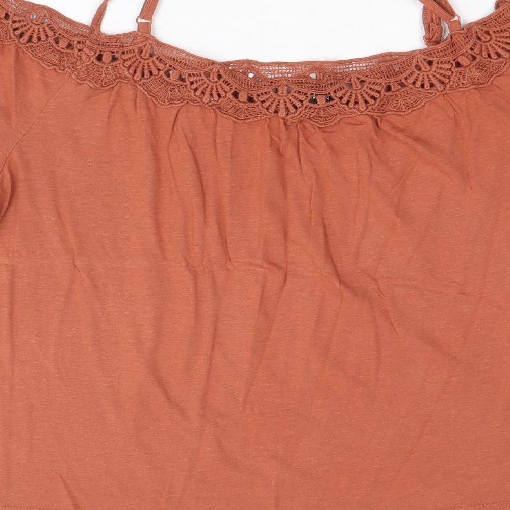 Womens UK Size 10 New Look Brown Basic Blouse