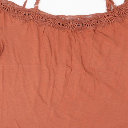 Womens UK Size 10 New Look Brown Basic Blouse
