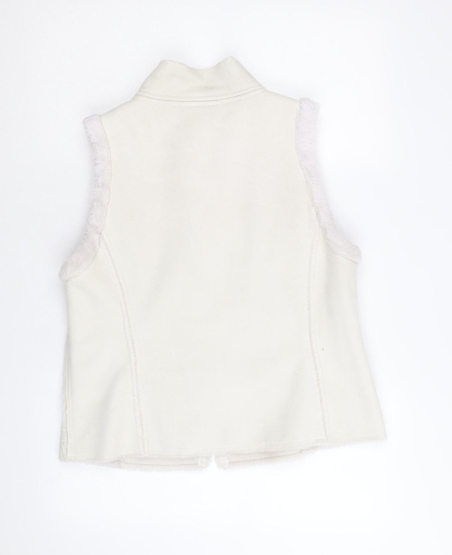 Autonomy Womens Beige Gilet Jacket Size 14 Zip - Suede Effect