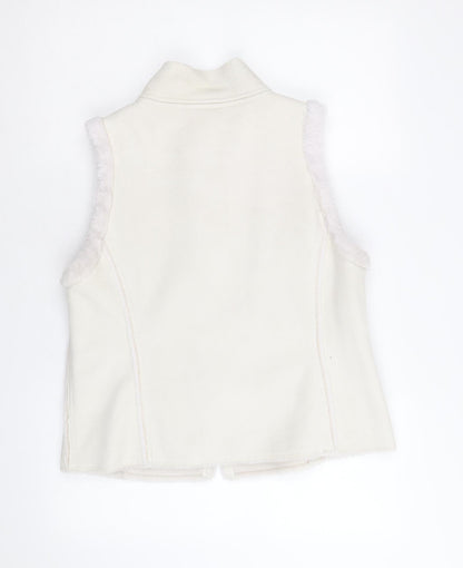 Autonomy Womens Beige Gilet Jacket Size 14 Zip - Suede Effect