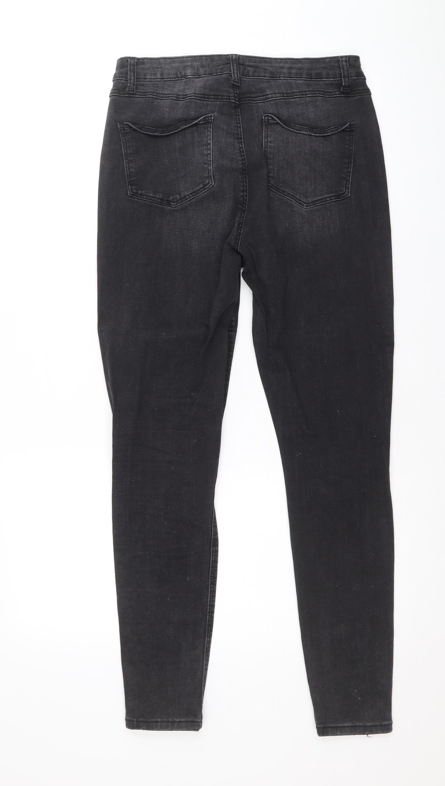 Denim & Co. Womens Black Cotton Skinny Jeans Size 12 Regular Zip