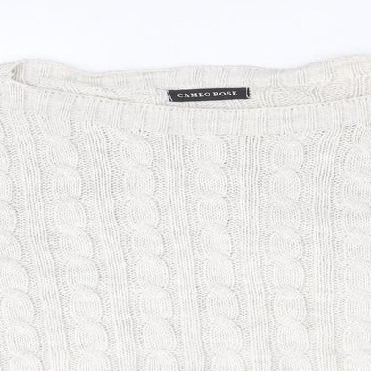 Womens UK Size M Cameo Rose Beige Pullover Jumper
