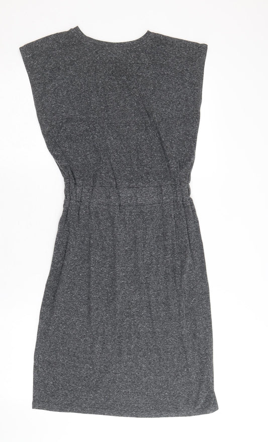 Topshop Womens Green Polyester A-Line Size 6 Round Neck Pullover