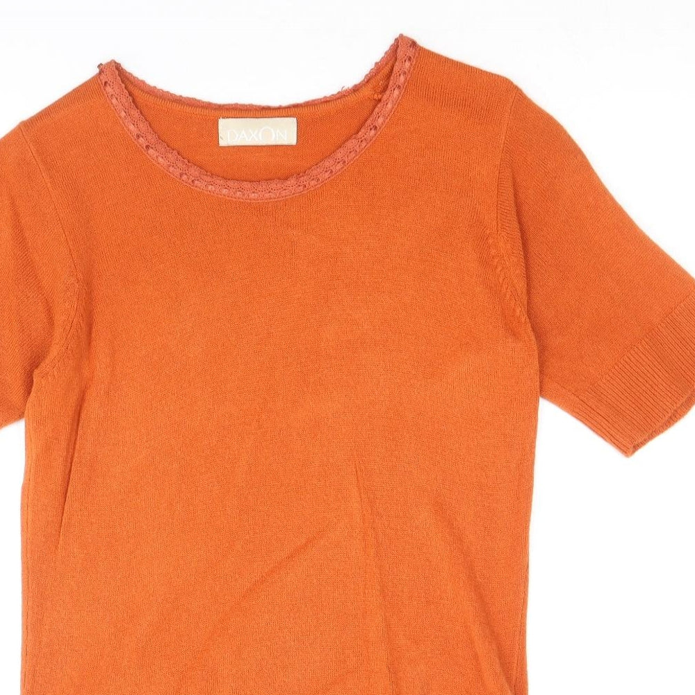 Womens UK Size 10 Daxon Orange Pullover Jumper