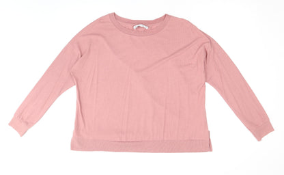 Bershka Womens Pink Polyester Pullover Sweatshirt Size L Pullover
