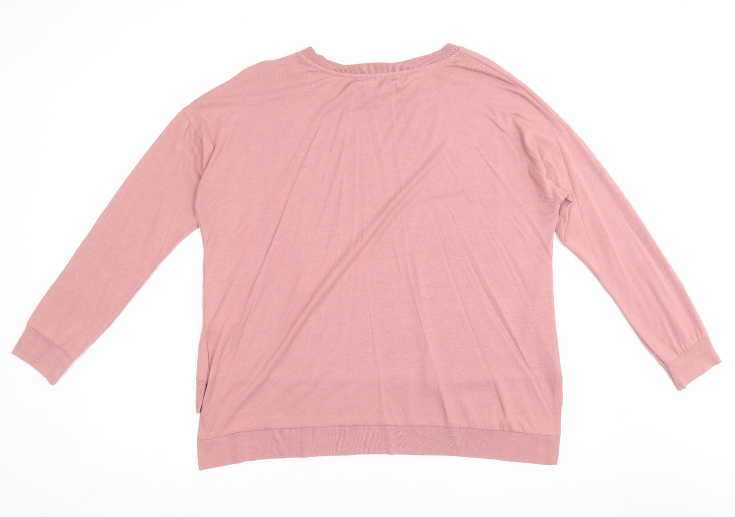 Bershka Womens Pink Polyester Pullover Sweatshirt Size L Pullover