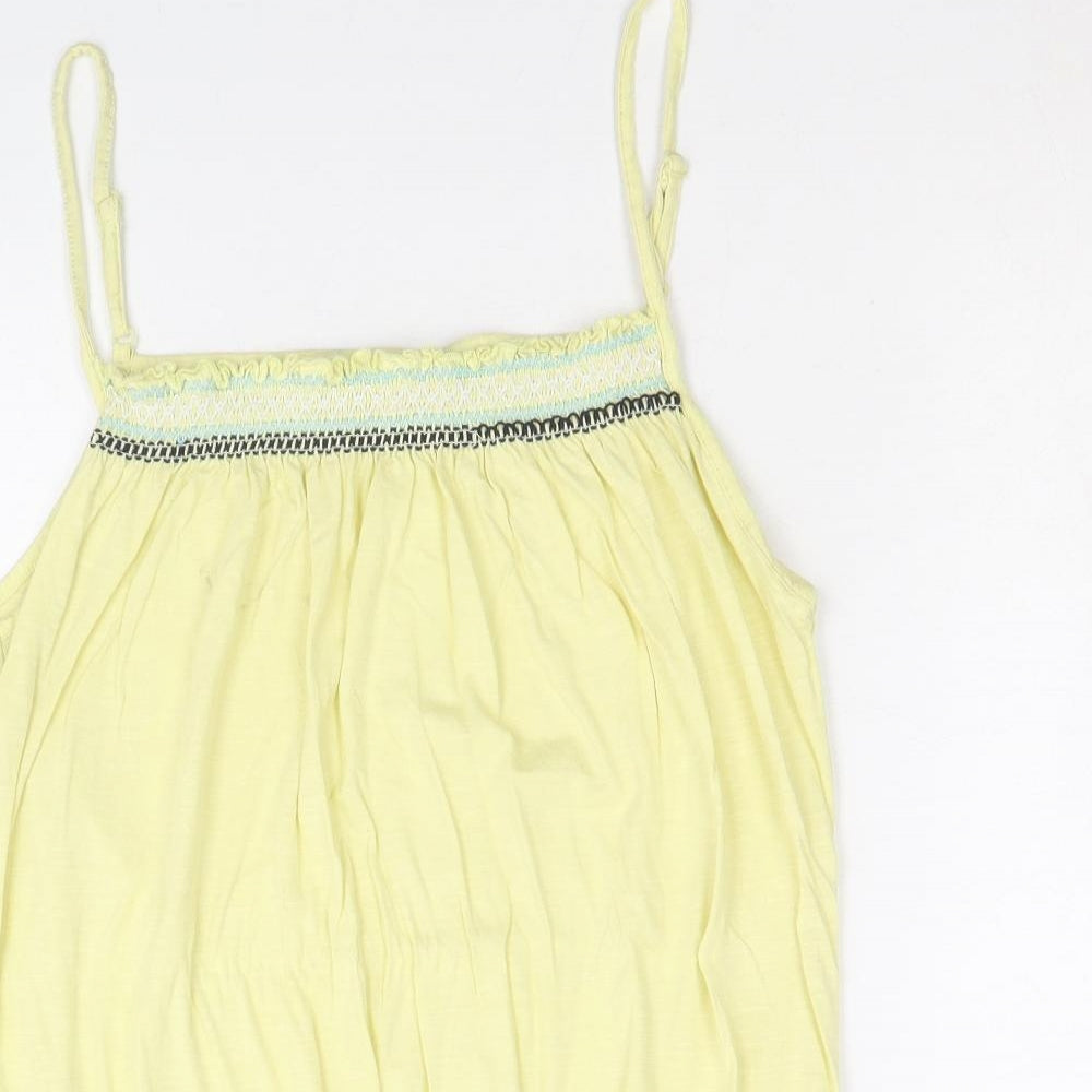 Womens UK Size 14 Debenhams Yellow Camisole Tank