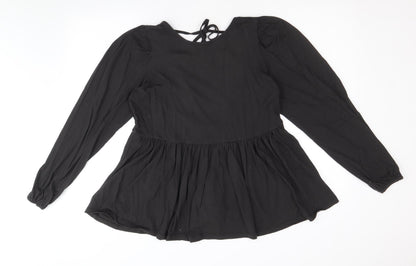 Womens UK Size 10 ASOS Black Basic Blouse