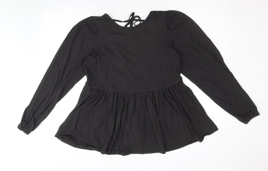 Womens UK Size 10 ASOS Black Basic Blouse