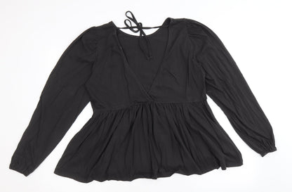 Womens UK Size 10 ASOS Black Basic Blouse