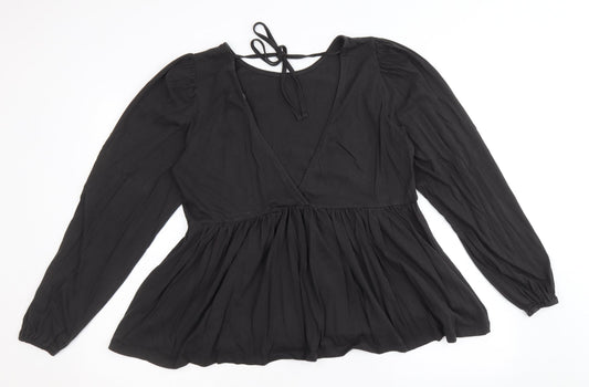 Womens UK Size 10 ASOS Black Basic Blouse