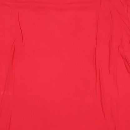 Papaya Womens Pink Viscose Basic T-Shirt Size 14 V-Neck