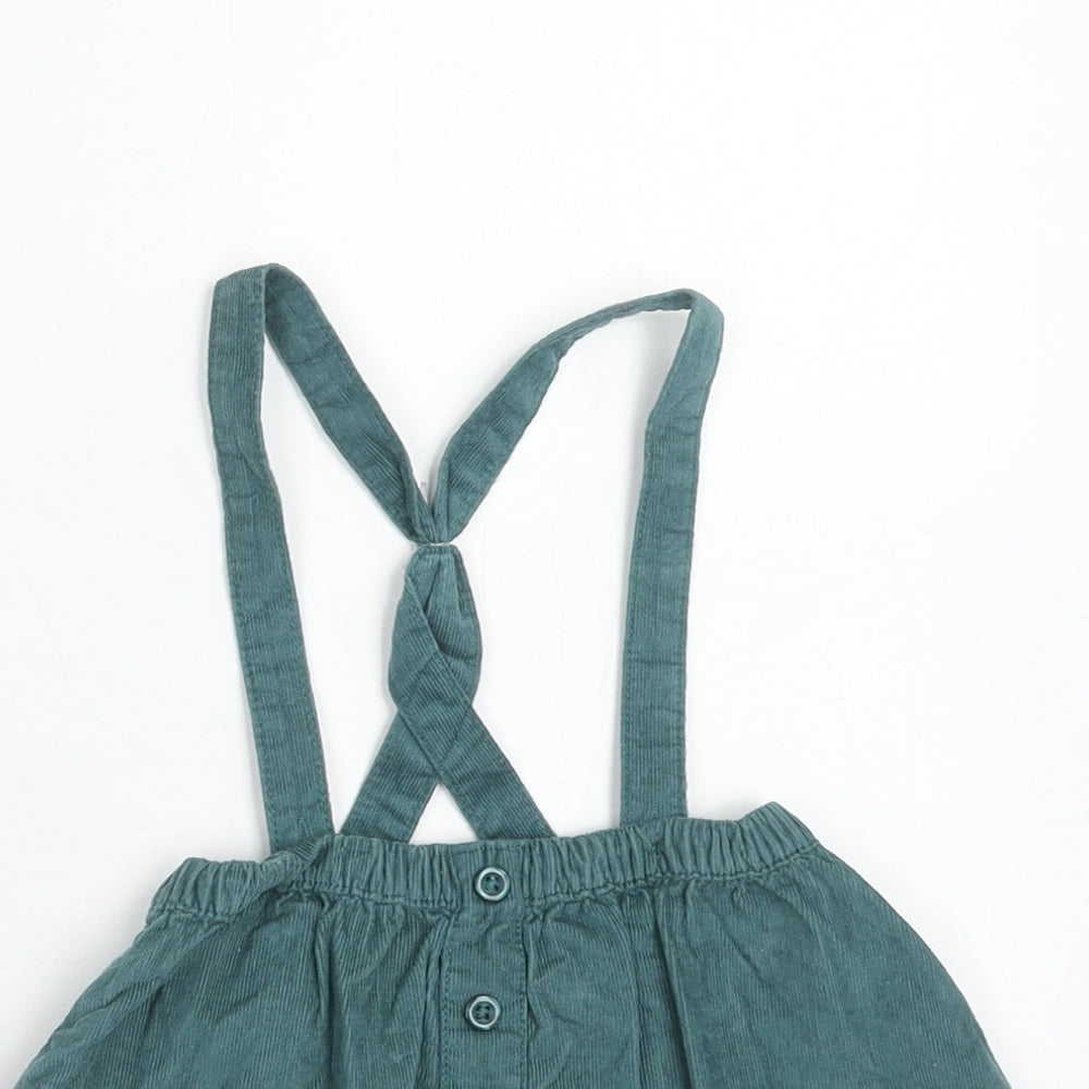 George Girls Green Cotton Skater Skirt Size 9-12 Months Button