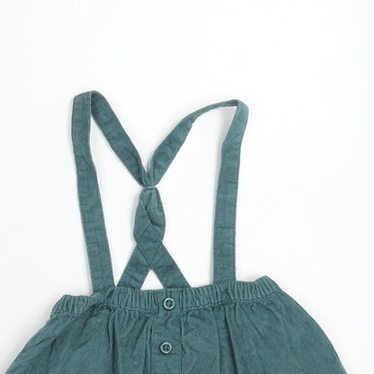 George Girls Green Cotton Skater Skirt Size 9-12 Months Button