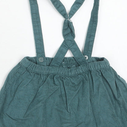 George Girls Green Cotton Skater Skirt Size 9-12 Months Button