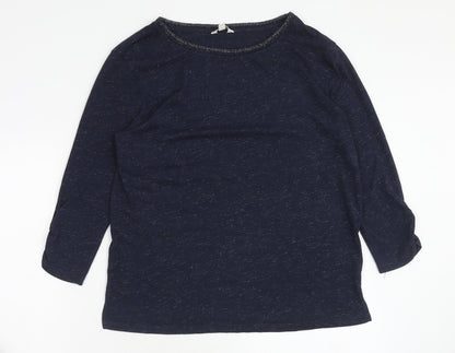 Womens UK Size S Monsoon Blue Basic T-Shirt