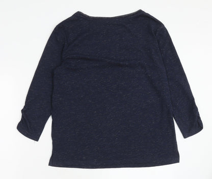 Womens UK Size S Monsoon Blue Basic T-Shirt