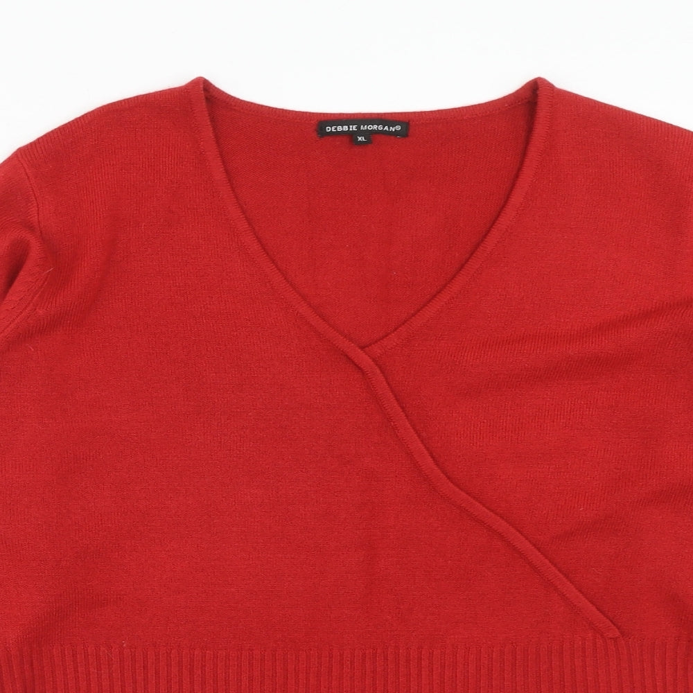Womens UK Size XL Debbie Morgan Red Pullover Jumper