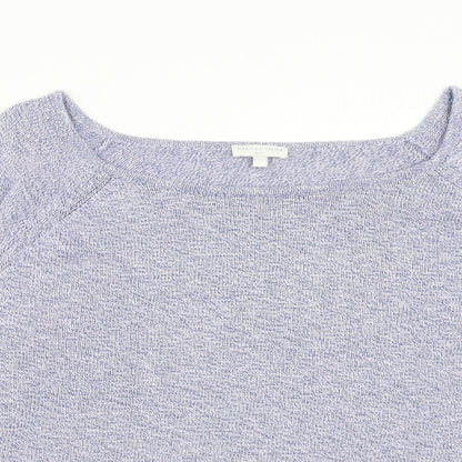 Grain de Malice Womens Blue Boat Neck Cotton Pullover Jumper Size L - Lace Detail