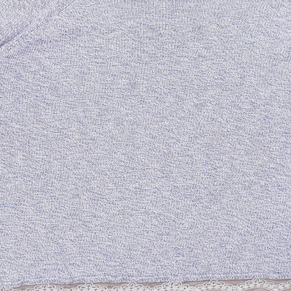 Grain de Malice Womens Blue Boat Neck Cotton Pullover Jumper Size L - Lace Detail