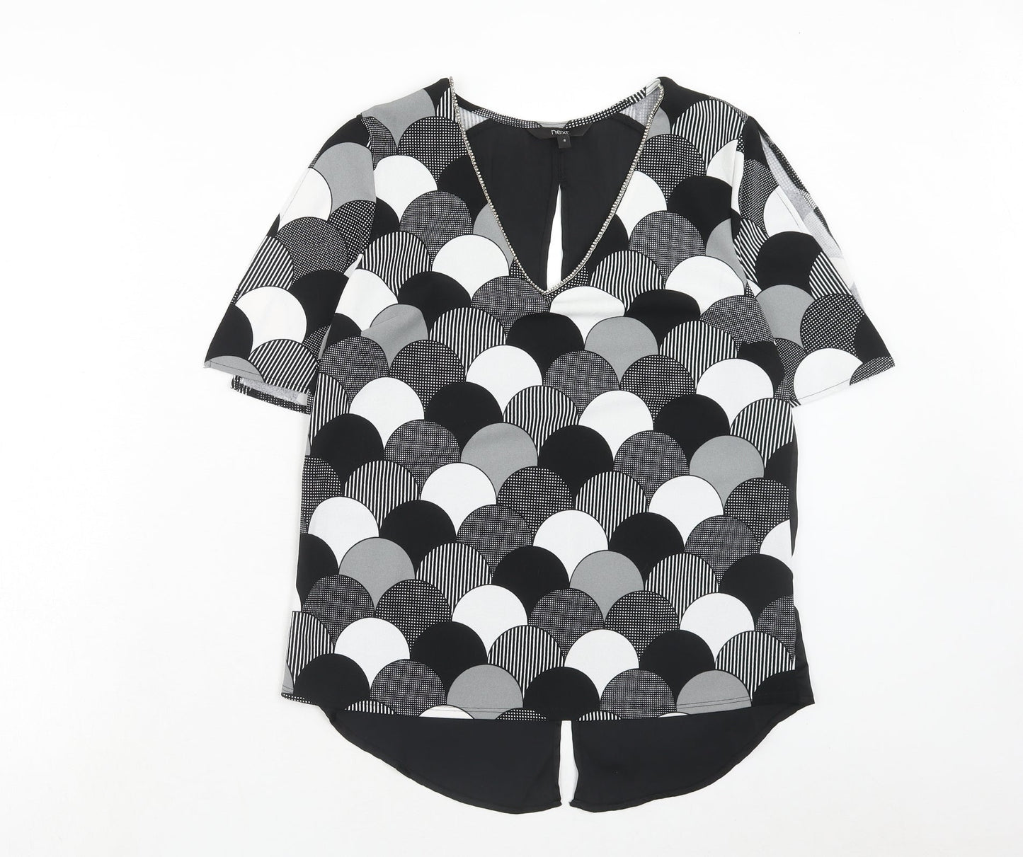 Womens UK Size 8 NEXT Black Basic Blouse