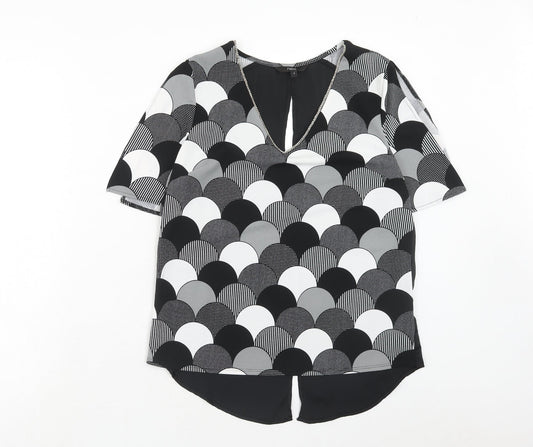Womens UK Size 8 NEXT Black Basic Blouse