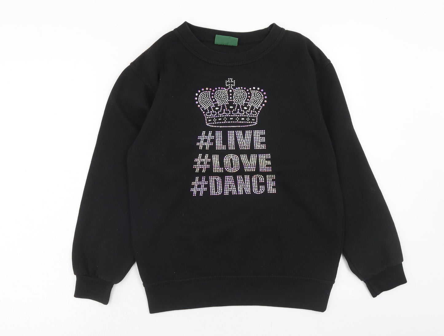 Deluxe Sweats Womens Black Cotton Pullover Sweatshirt Size XS Pullover - Live Love Dance