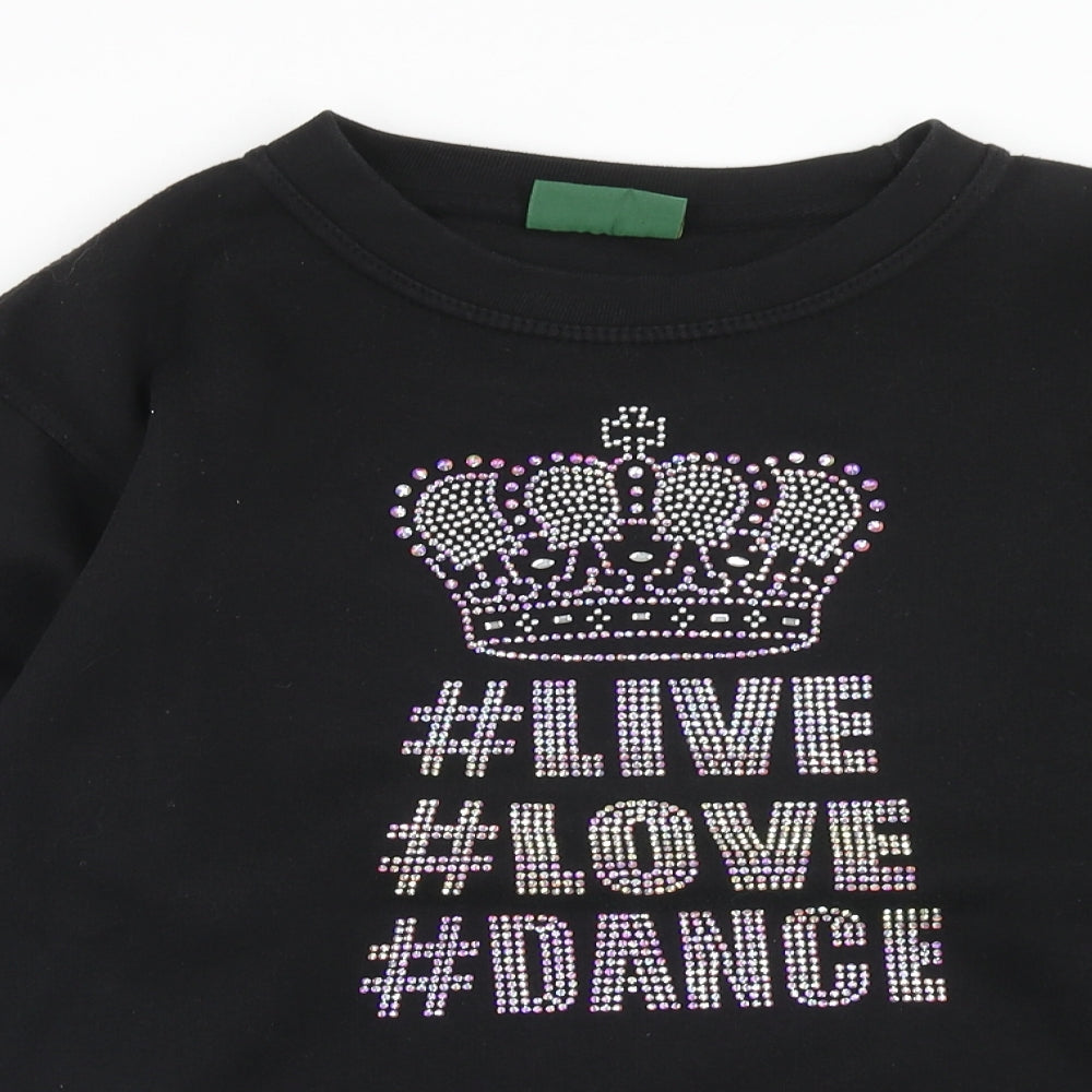 Deluxe Sweats Womens Black Cotton Pullover Sweatshirt Size XS Pullover - Live Love Dance