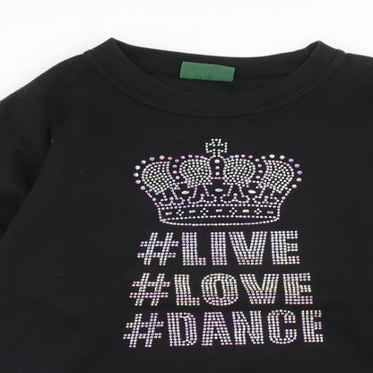 Deluxe Sweats Womens Black Cotton Pullover Sweatshirt Size XS Pullover - Live Love Dance