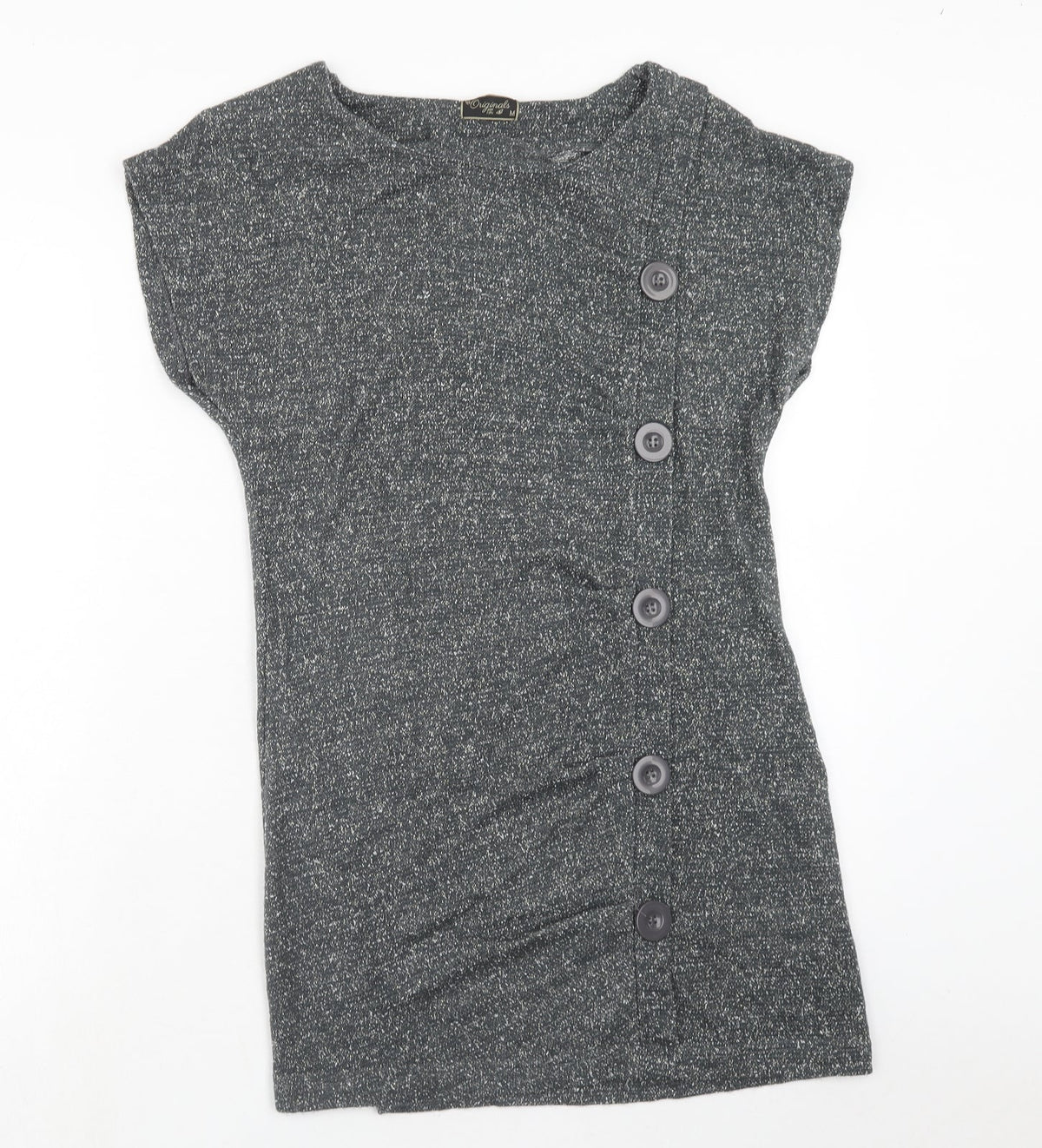 Original Womens Grey Acrylic A-Line Size M Round Neck Pullover