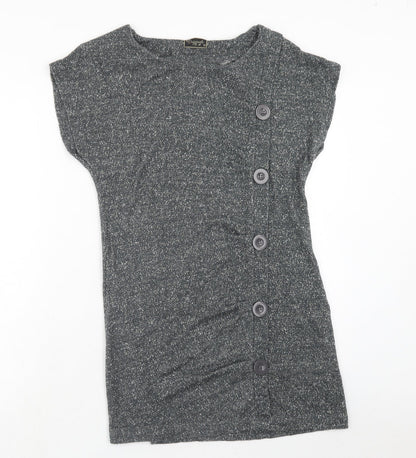 Original Womens Grey Acrylic A-Line Size M Round Neck Pullover