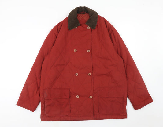 Berkertex Womens Red Jacket Size 14 Button - Size 14-16