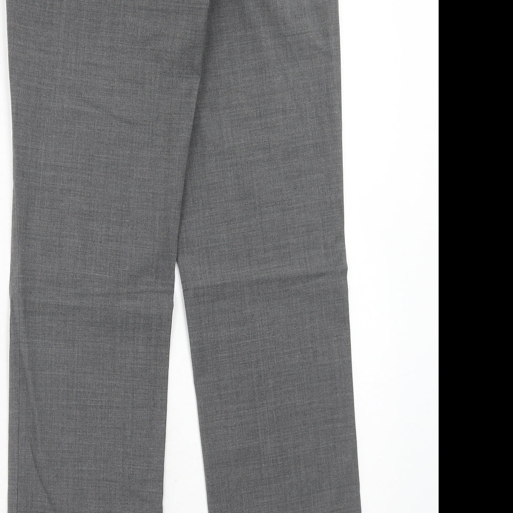 Brook Taverner Womens Grey Polyester Chino Trousers Size 30 in Regular Hook & Eye
