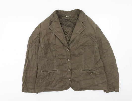 Gerry Weber Womens Brown Jacket Blazer Size 18 Button