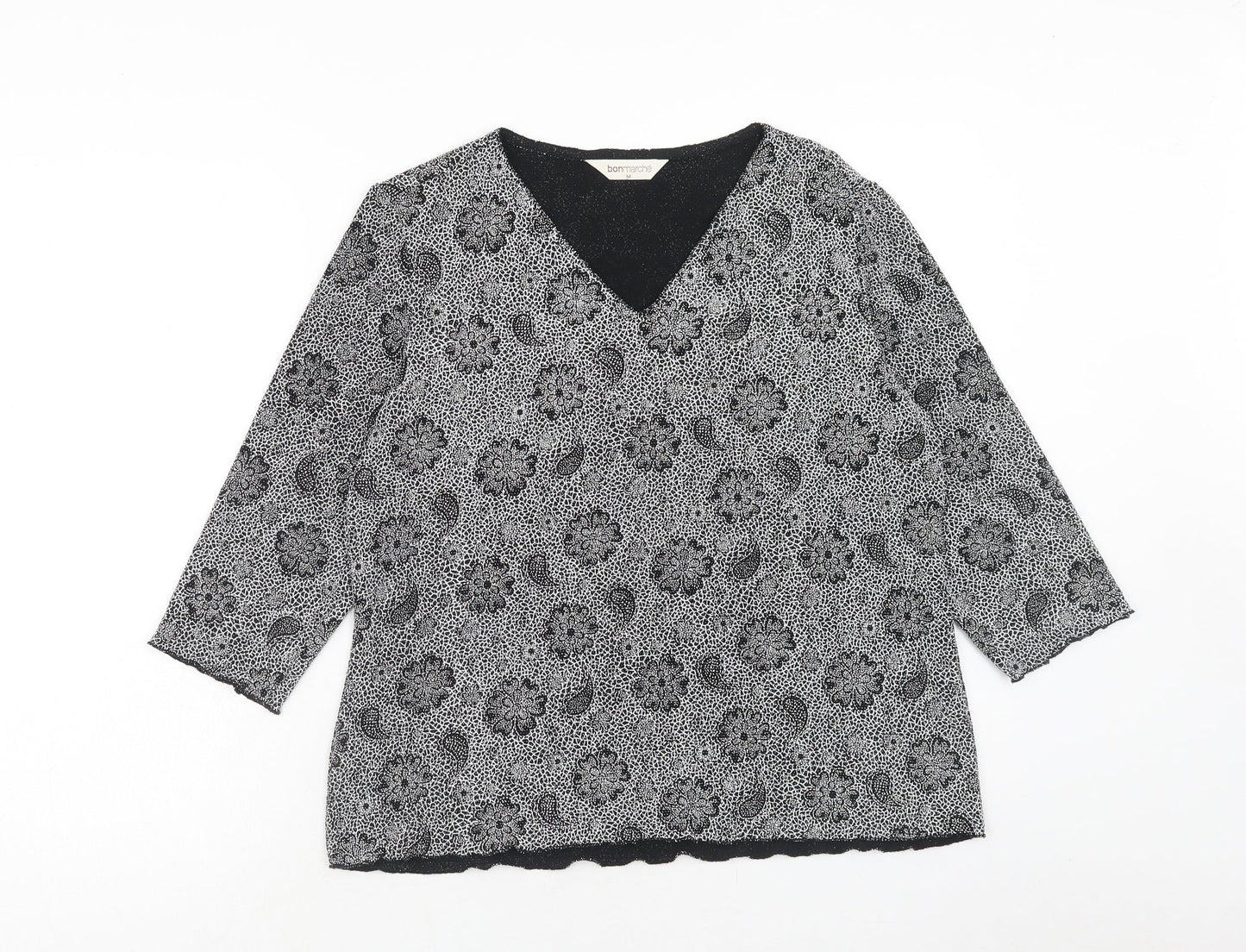 Womens UK Size M Bonmarché Black Basic Blouse