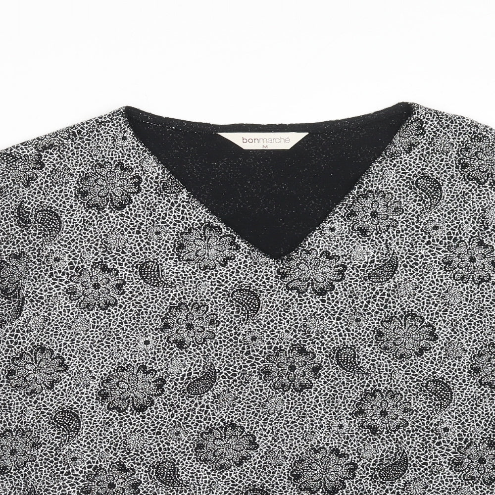 Womens UK Size M Bonmarché Black Basic Blouse