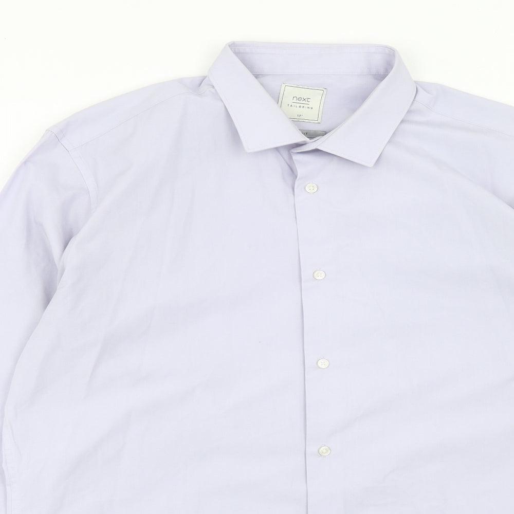 Mens UK Size 17 NEXT Purple  Button-Up Long Sleeve Casual Shirt