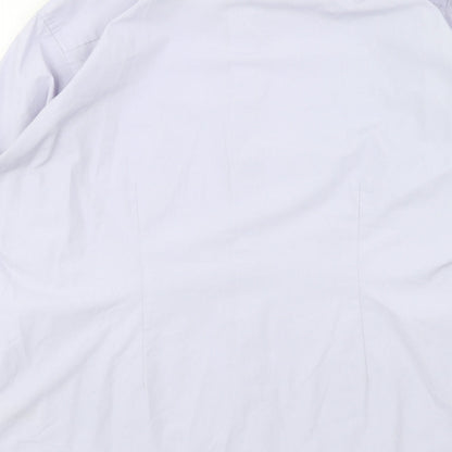 Mens UK Size 17 NEXT Purple  Button-Up Long Sleeve Casual Shirt