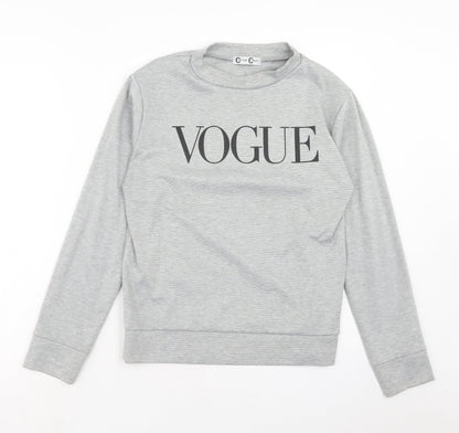 Cotton Candy Womens Grey Polyester Pullover Sweatshirt Size M Pullover - Vogue Size M-L