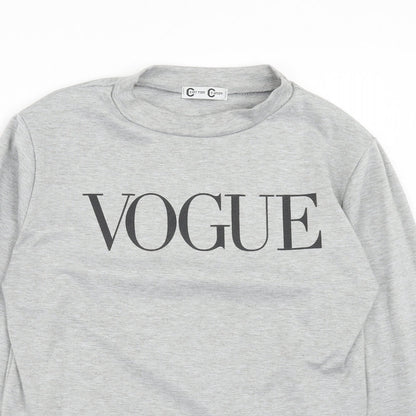 Cotton Candy Womens Grey Polyester Pullover Sweatshirt Size M Pullover - Vogue Size M-L