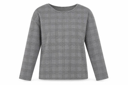 Papaya Womens Black Plaid Polyester Pullover Sweatshirt Size 10 Pullover