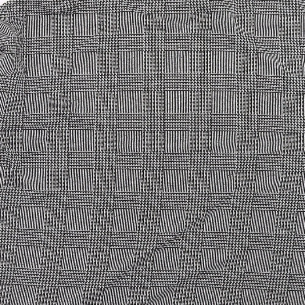 Papaya Womens Black Plaid Polyester Pullover Sweatshirt Size 10 Pullover