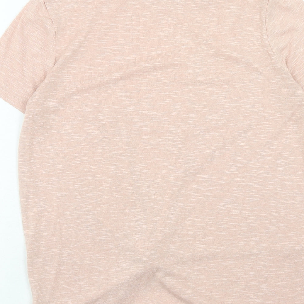 Papaya Womens Pink Polyester Basic T-Shirt Size 12 Boat Neck - Twist Detail