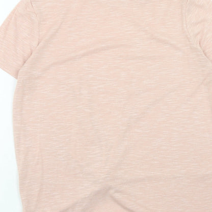 Papaya Womens Pink Polyester Basic T-Shirt Size 12 Boat Neck - Twist Detail