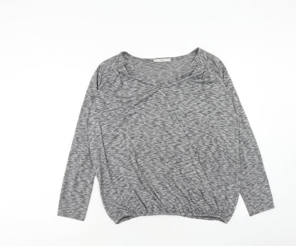 George Womens Grey Polyester Basic Blouse Size 10 V-Neck