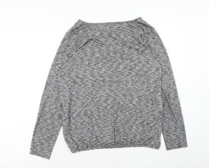 George Womens Grey Polyester Basic Blouse Size 10 V-Neck