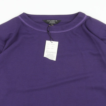 Paramor Womens Purple Boat Neck Polyester Pullover Jumper Size S